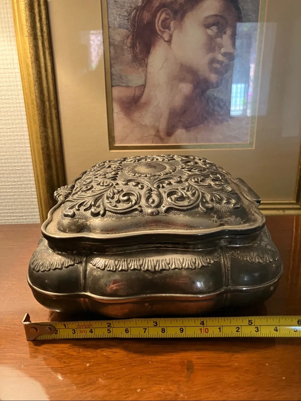 ornate silver jewelry box